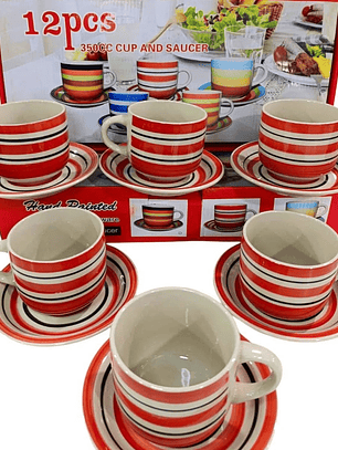  TAZA+PLATO 12PCS