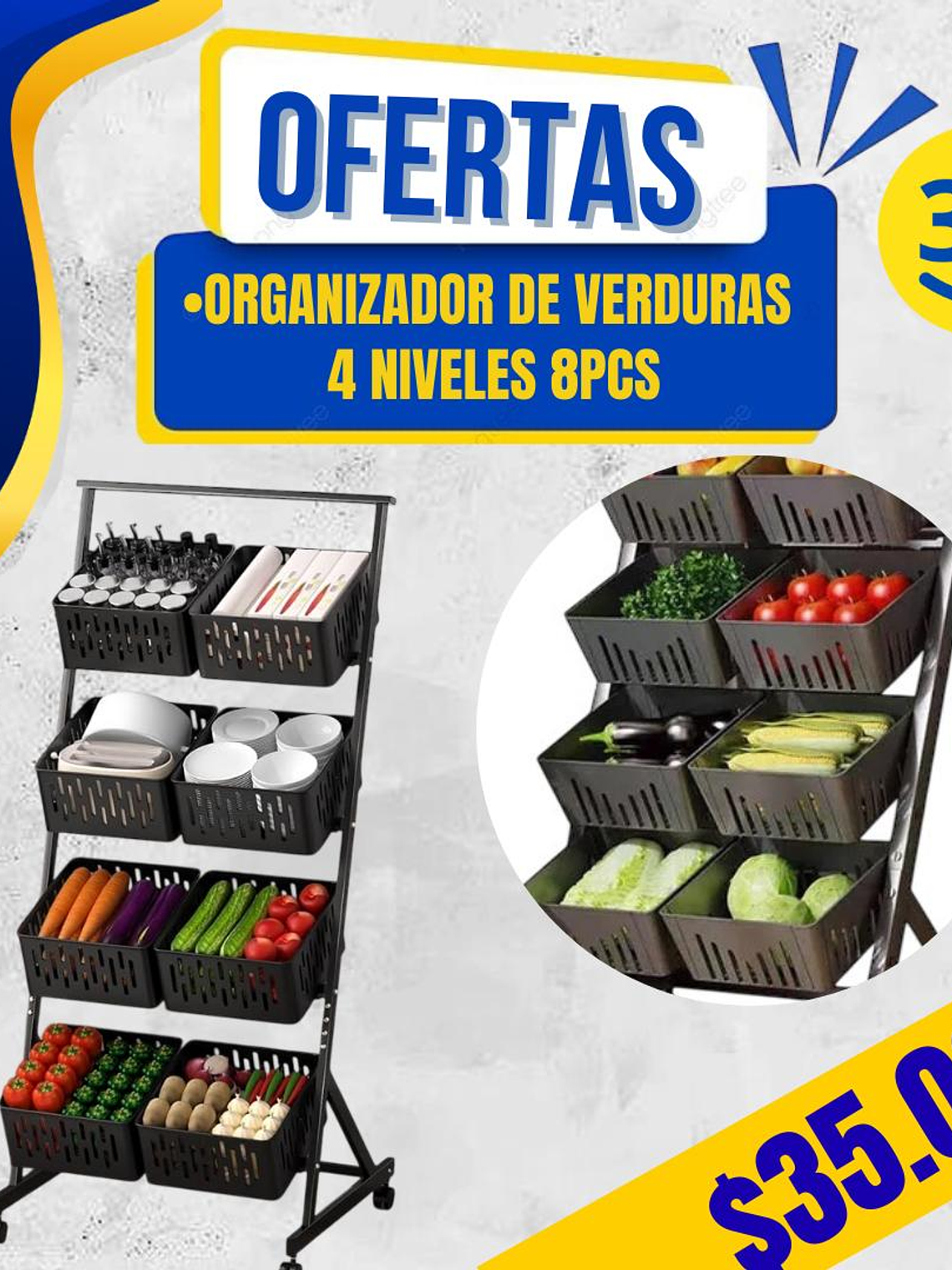 ORGANIZADOR DE VERDURAS 4 NIVELES 8PCS  1