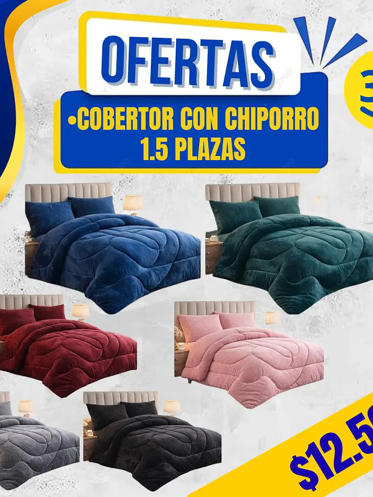 COBERTOR PLUSH CON CHIPORRO 1.5PLZ 1