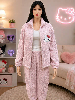 PIJAMA TEXTURIZADA CON CIERRE 