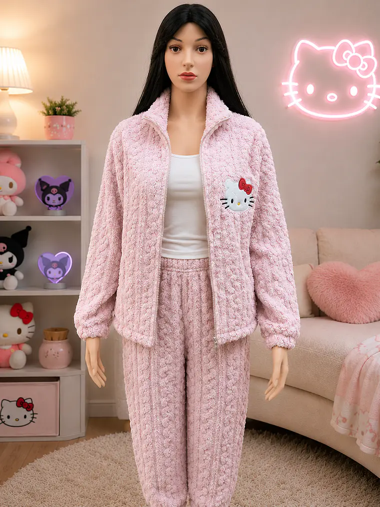 PIJAMA TEXTURIZADA CON CIERRE  1