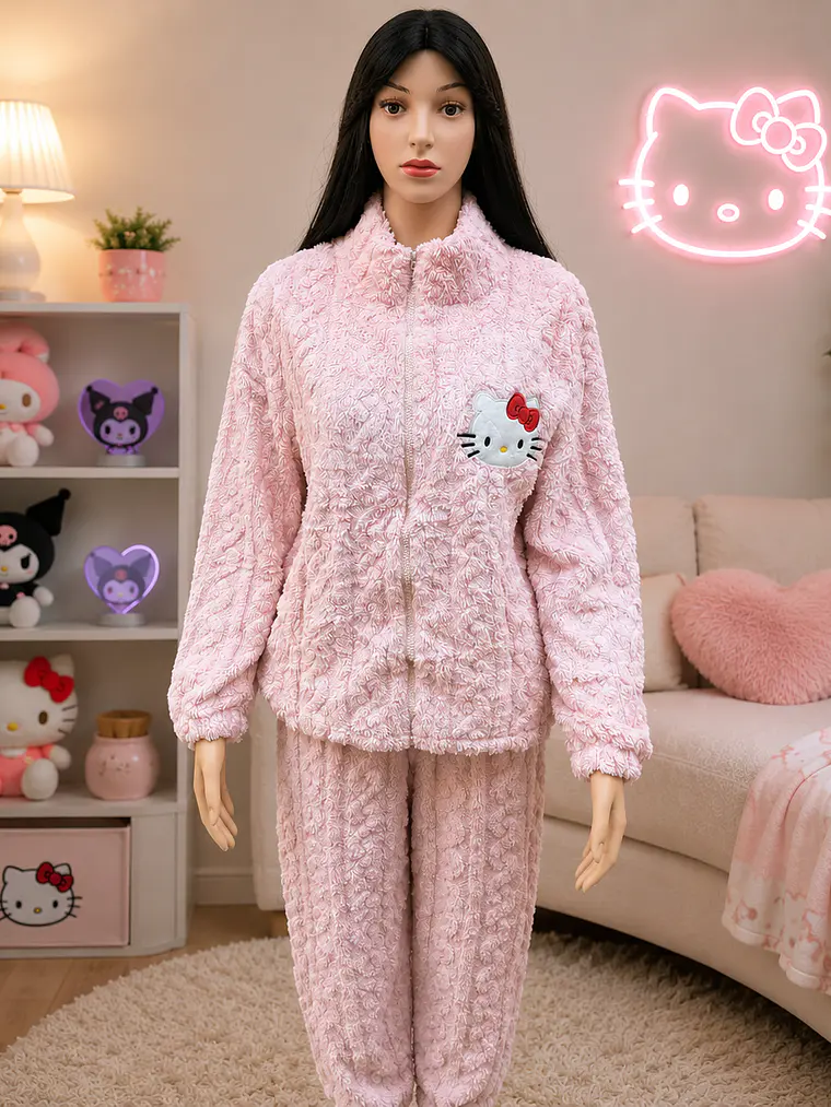 PIJAMA TEXTURIZADA CON CIERRE  2