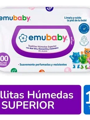 TOALLA HÚMEDA EMUBABY 100 PCs X CAJA DE (12PCS)
