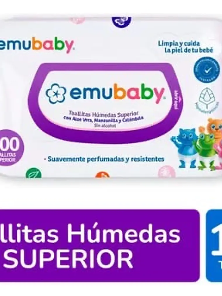 TOALLA HÚMEDA EMUBABY 100 PCs X CAJA DE (12PCS) 1