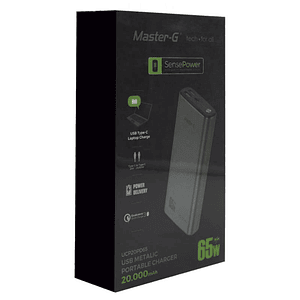 BATERIA EXTERNA 65W 20.000MAH  MASTER-G  UCP20PD65