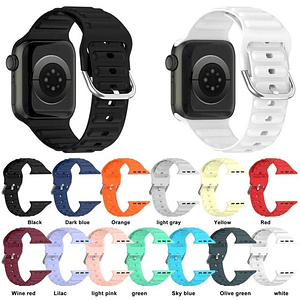 Correa con carcasa para Apple Watch 44mm Silicona corrugada