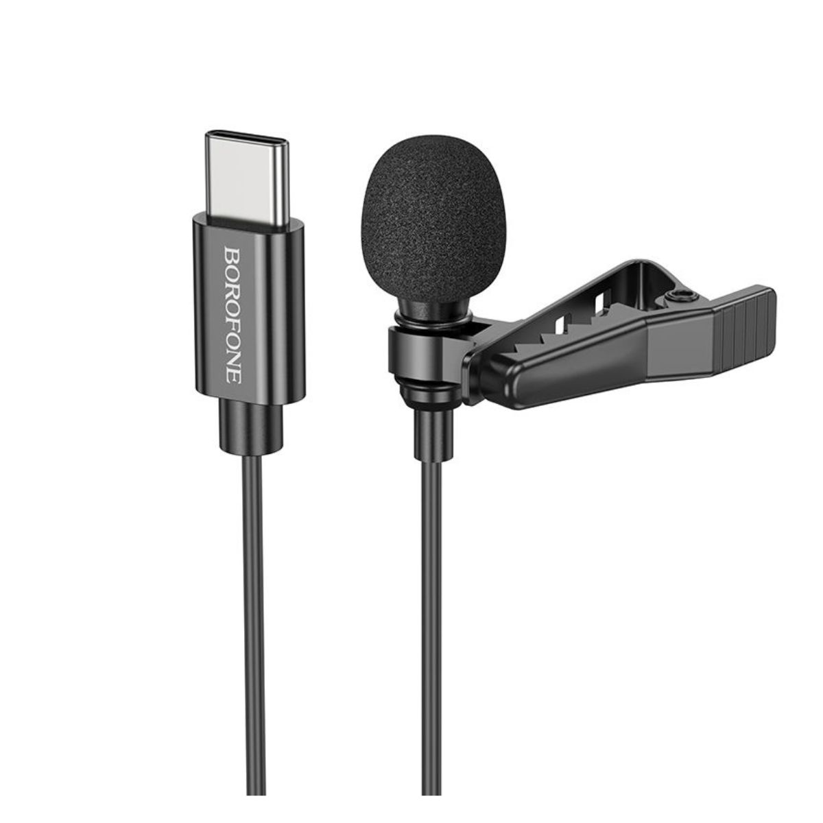 MICROFONO LAVALIER TIPO C BOROFONE NEGRO