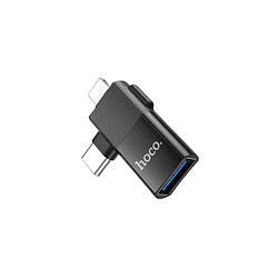 ADAPTADOR OTG 2 EN 1 LIGHTNING Y USB C A USB NEGRO - Image 2