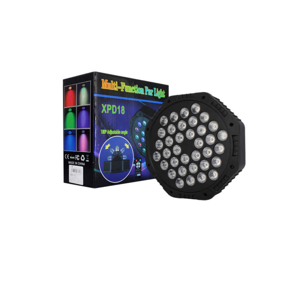 Luces de escenario rgb con 36 leds, ángulo ajustable y contr