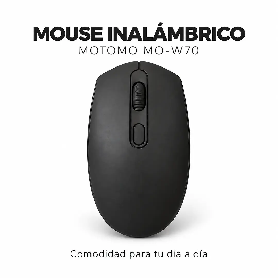 Mouse Inalambrico Negro Motomo W70 2