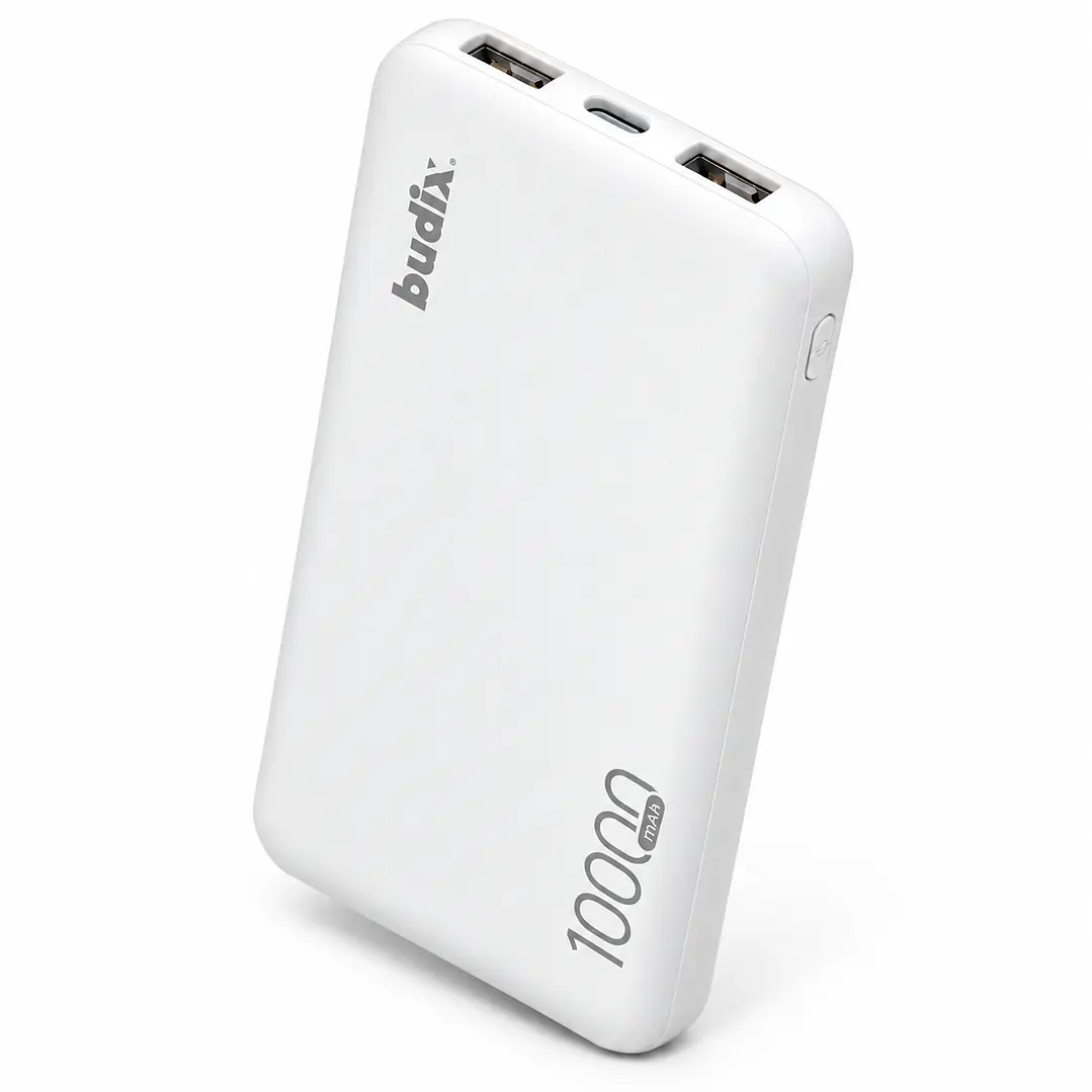 Power Bank Budix 10000 mAh BU-POBANK10 Batería Portátil Doble USB Blanco 1