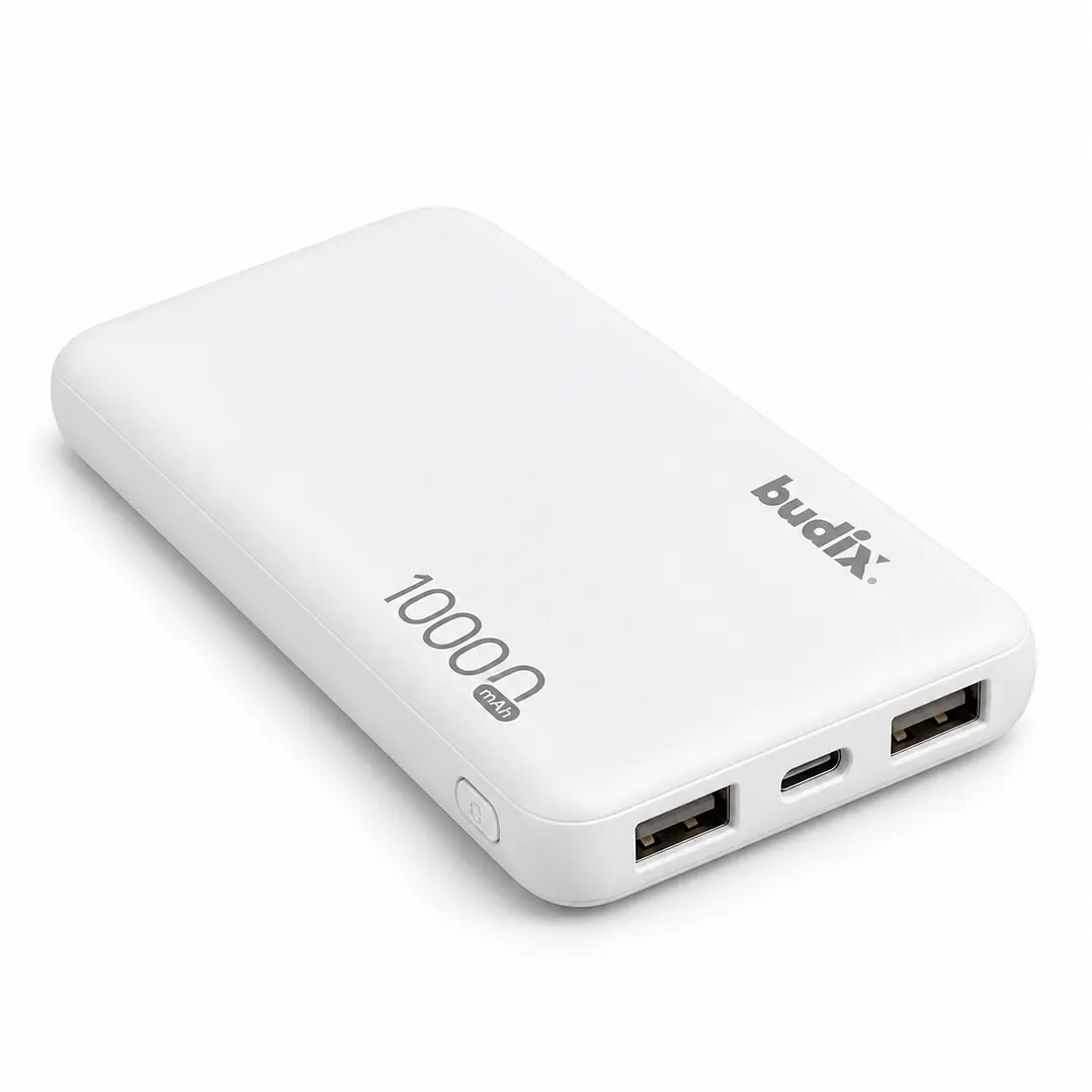 Power Bank Budix 10000 mAh BU-POBANK10 Batería Portátil Doble USB Blanco 2