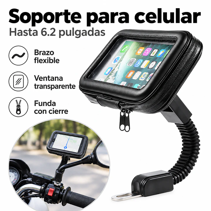 Soporte Celular para Bicicleta y Moto con Funda Protectora 2