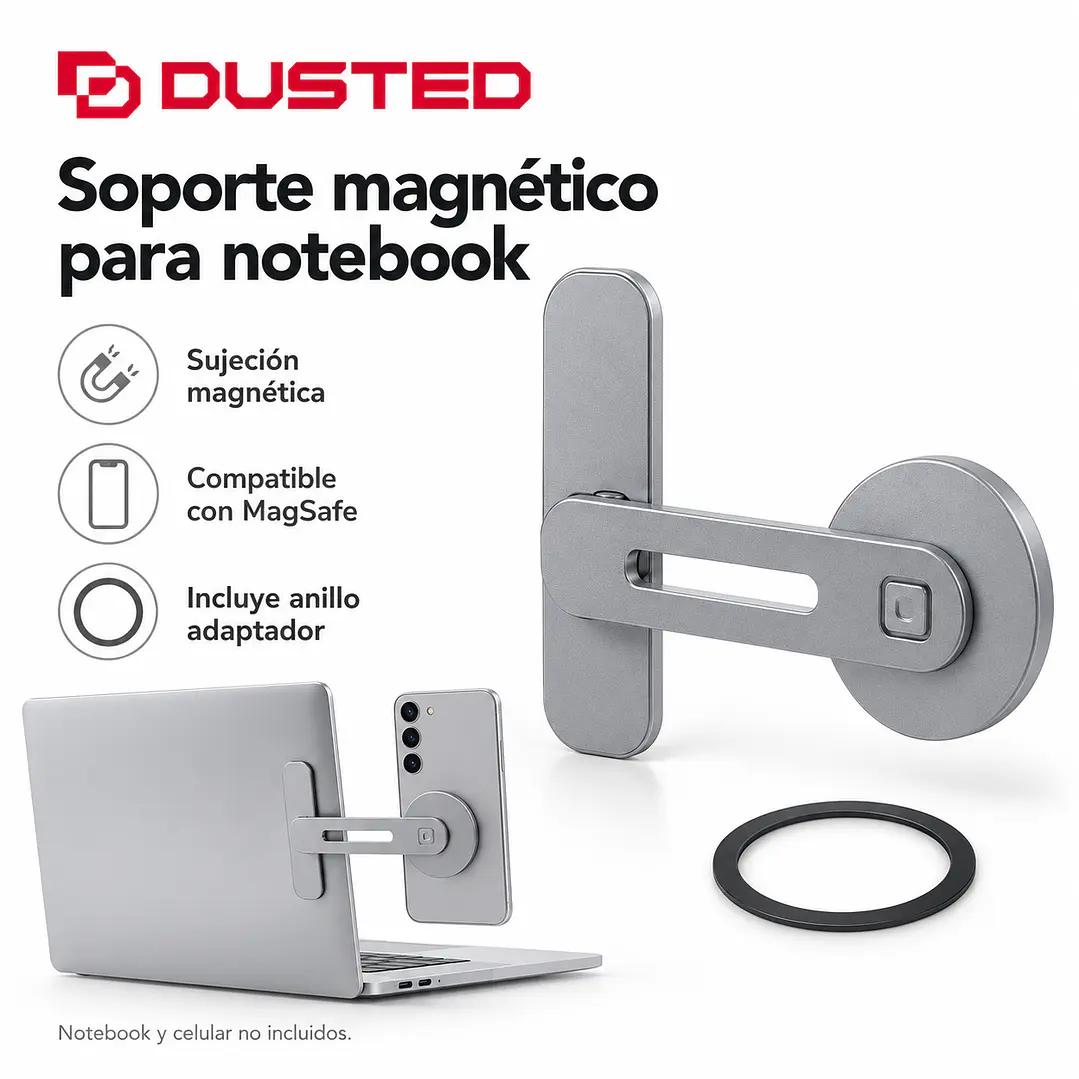Soporte Magnetico para Celular para Notebook Compatible con MagSafe con Anillo Adaptador Dusted  2