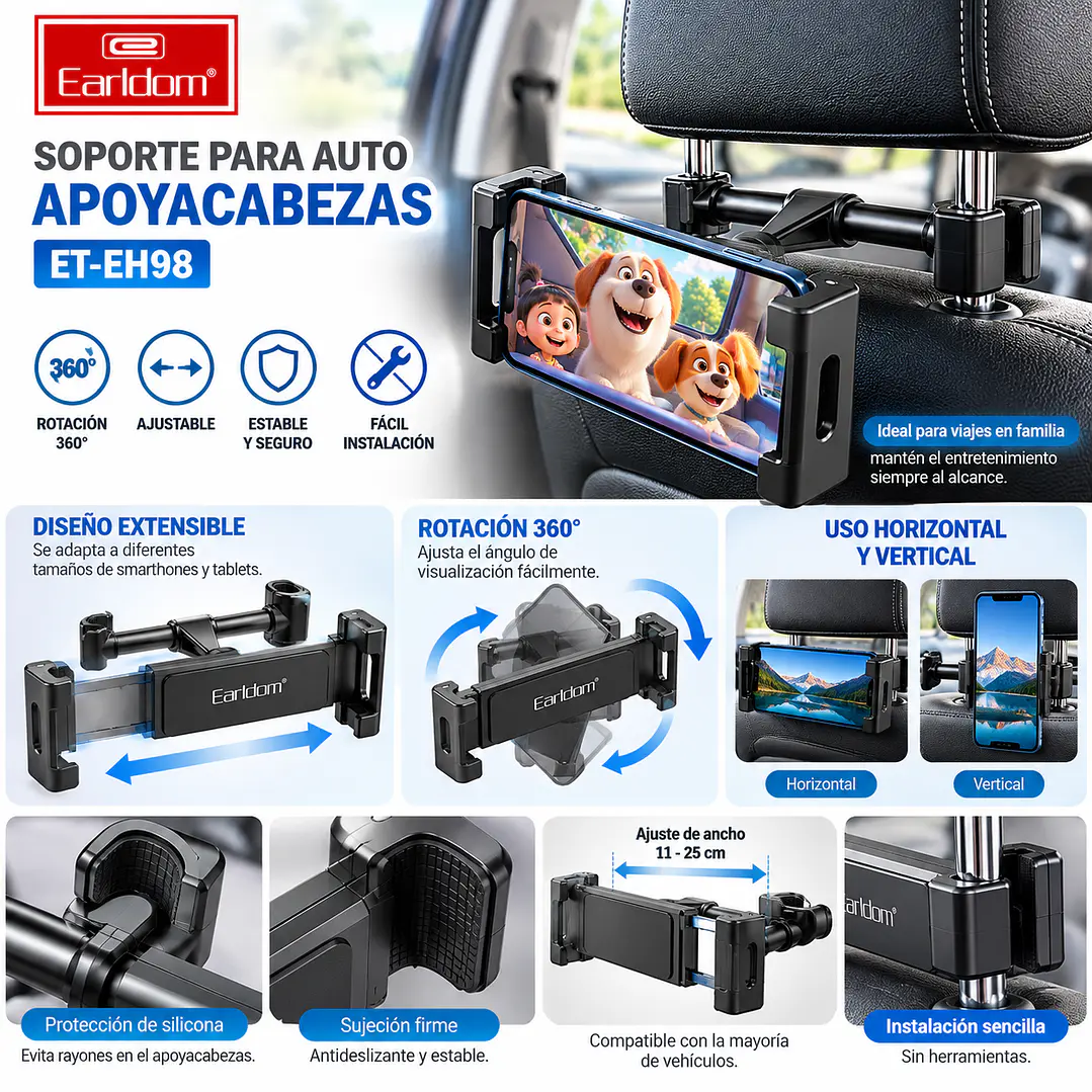 Soporte Celular Y Tablet Para Auto Evotec 3