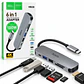 Hub USB-C Hoco HB28 6 en 1 – HDMI 4K, USB 3.0, SD, Micro SD y Carga PD 100W - Miniatura 3