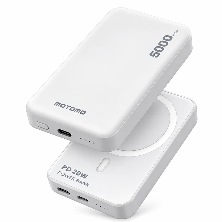 Power Bank Magsafe Motomo 5000mAh – Carga Inalámbrica 15W y USB-C PD 20W 1