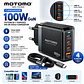 Cargador Super Fast 100W 3 USB-C + USB-A PD con Cable C para Notebook Tablet Celular Motomo - Miniatura 2