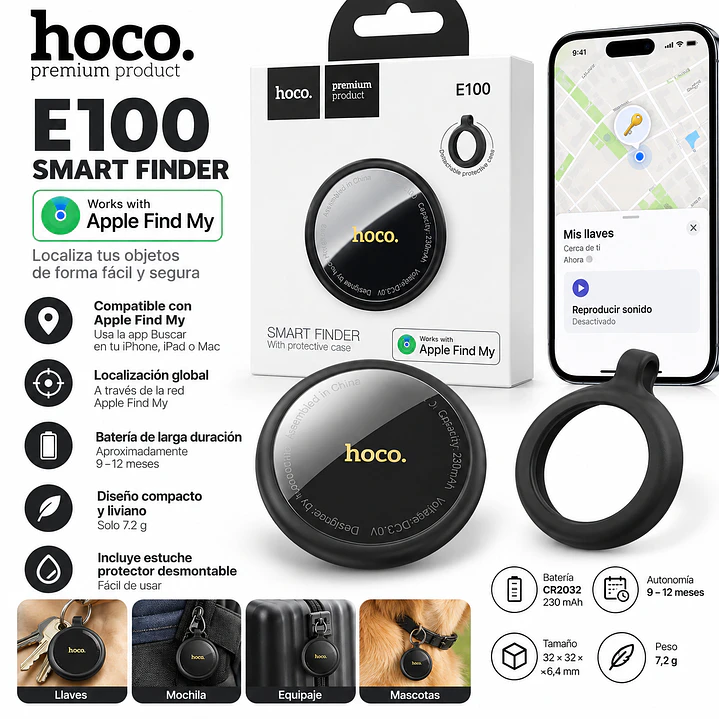 Mini Gps Hoco E100 Compatible con Apple Find My 2