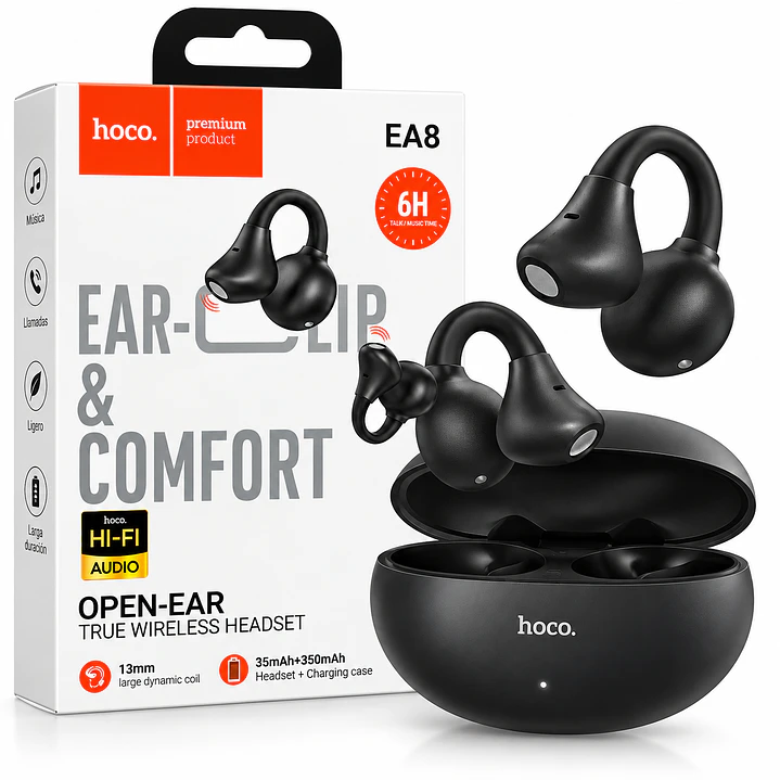 Audifonos Bluetooth Hoco EA8 Open Ear Inalámbricos 6H Negro 1