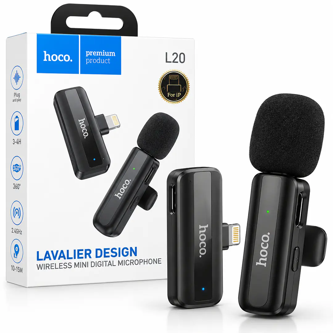 Microfono Inalámbrico Compatible con iphone conexion Lightning L20 1