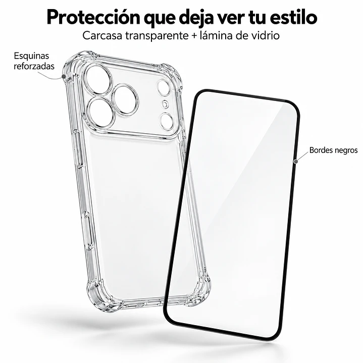 Carcasa Para iPhone 17 Pro Max / 18 Pro Max+Lamina de vidrio 3