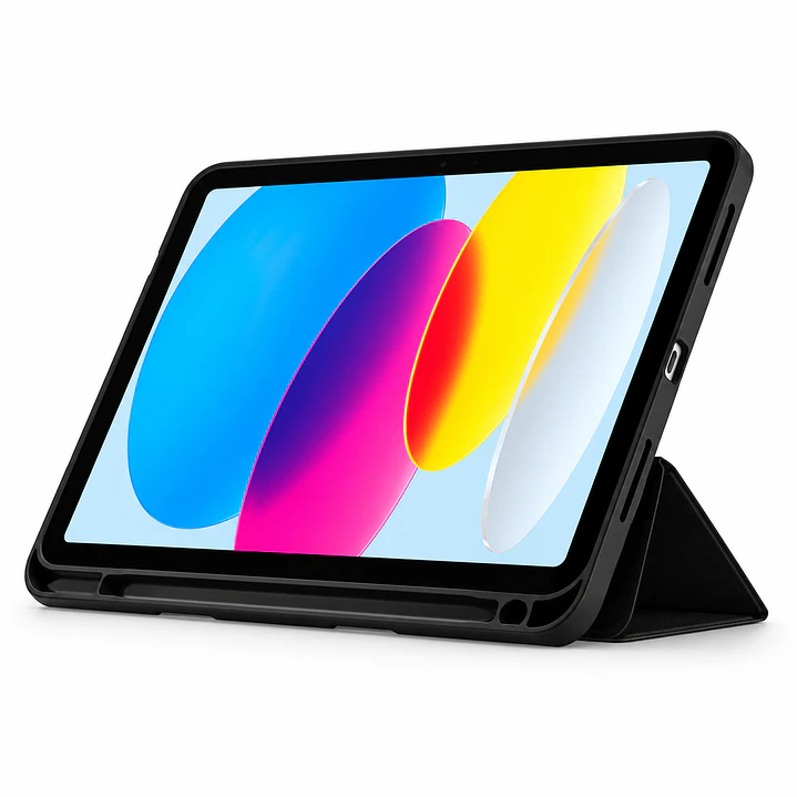 Carcasa para iPad 11 A16 con Tapa Plegable, Soporte y Portalápiz Negra 1