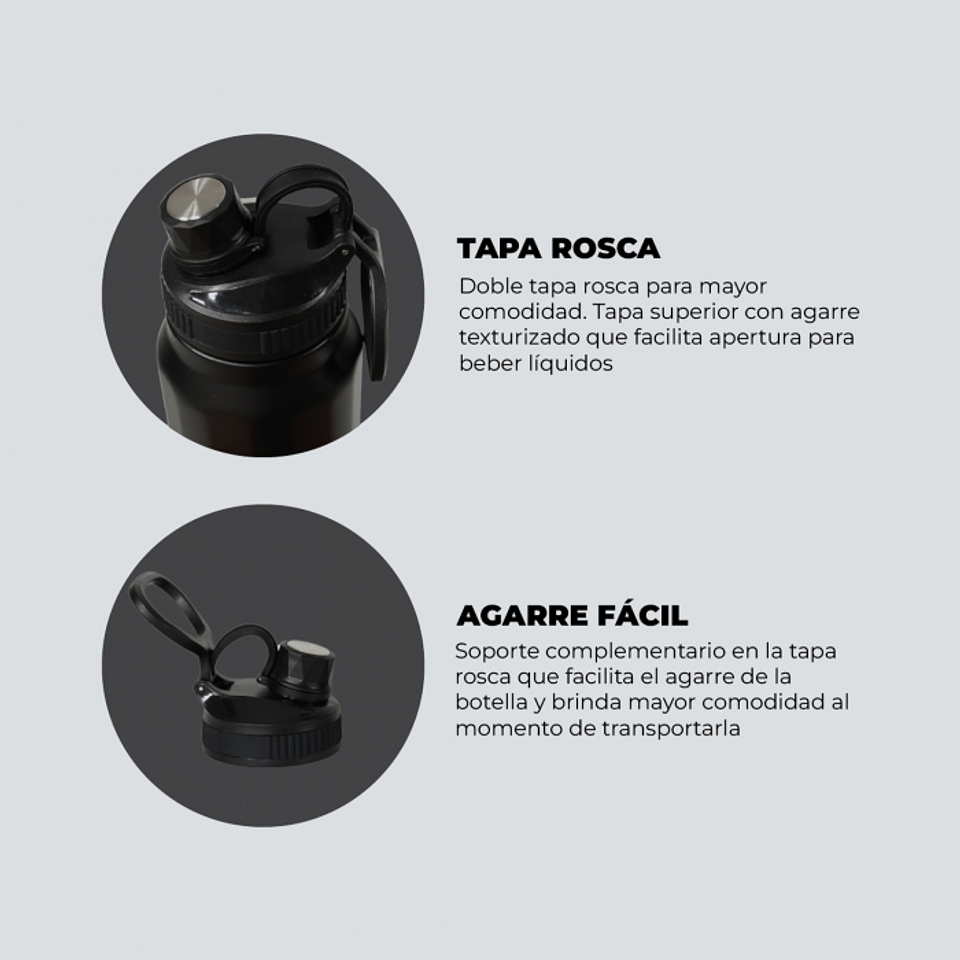Botella Termica Personalizable 800ml Negra 3