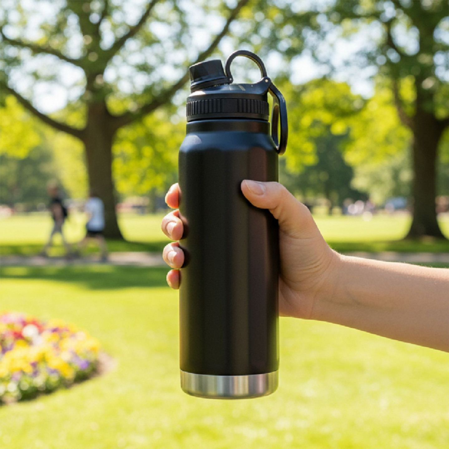 Botella Termica Personalizable 800ml Negra 4