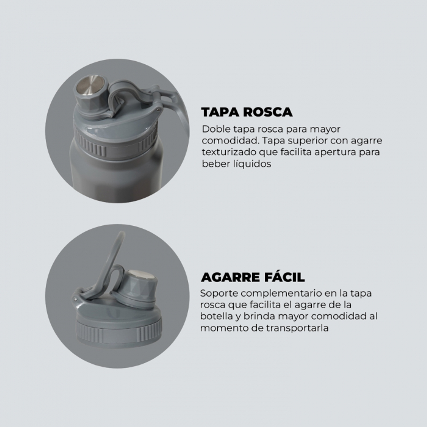 Botella Termica Personalizable 800ml Gris 3
