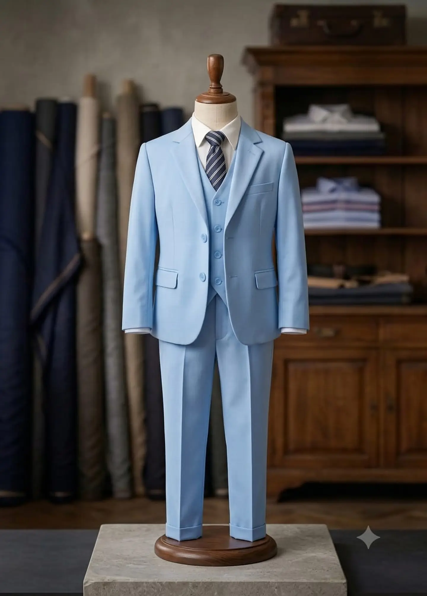 Traje Completo de 5 Piezas Celeste para Niño (Gala y Ceremonia) 2