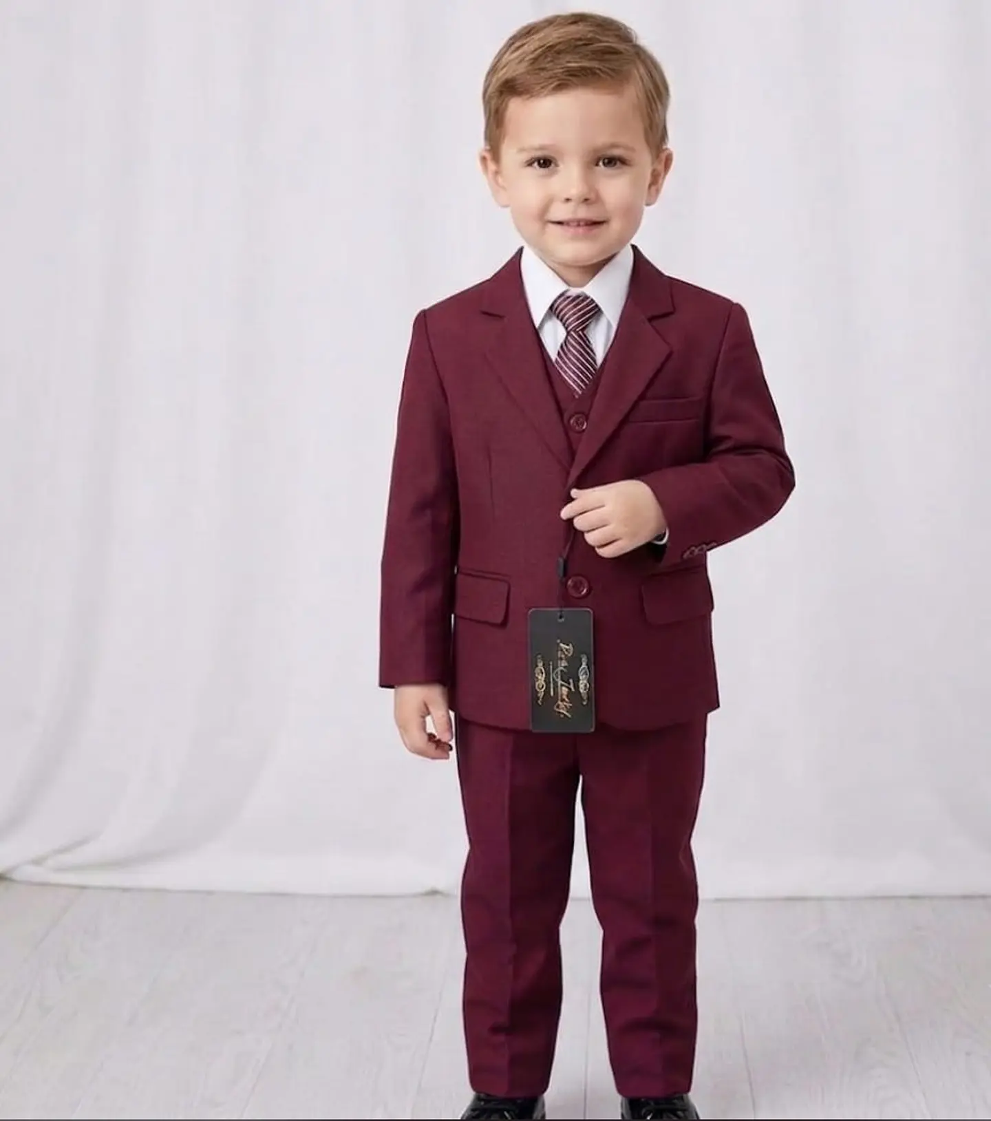Traje Completo de 5 Piezas Burdeo para Niño (Gala y Ceremonia) 1
