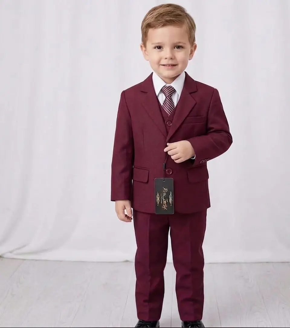 Traje Completo de 5 Piezas Burdeo para Niño (Gala y Ceremonia) 1