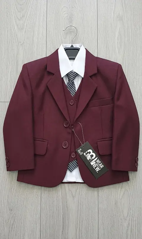 Traje Completo de 5 Piezas Burdeo para Niño (Gala y Ceremonia)