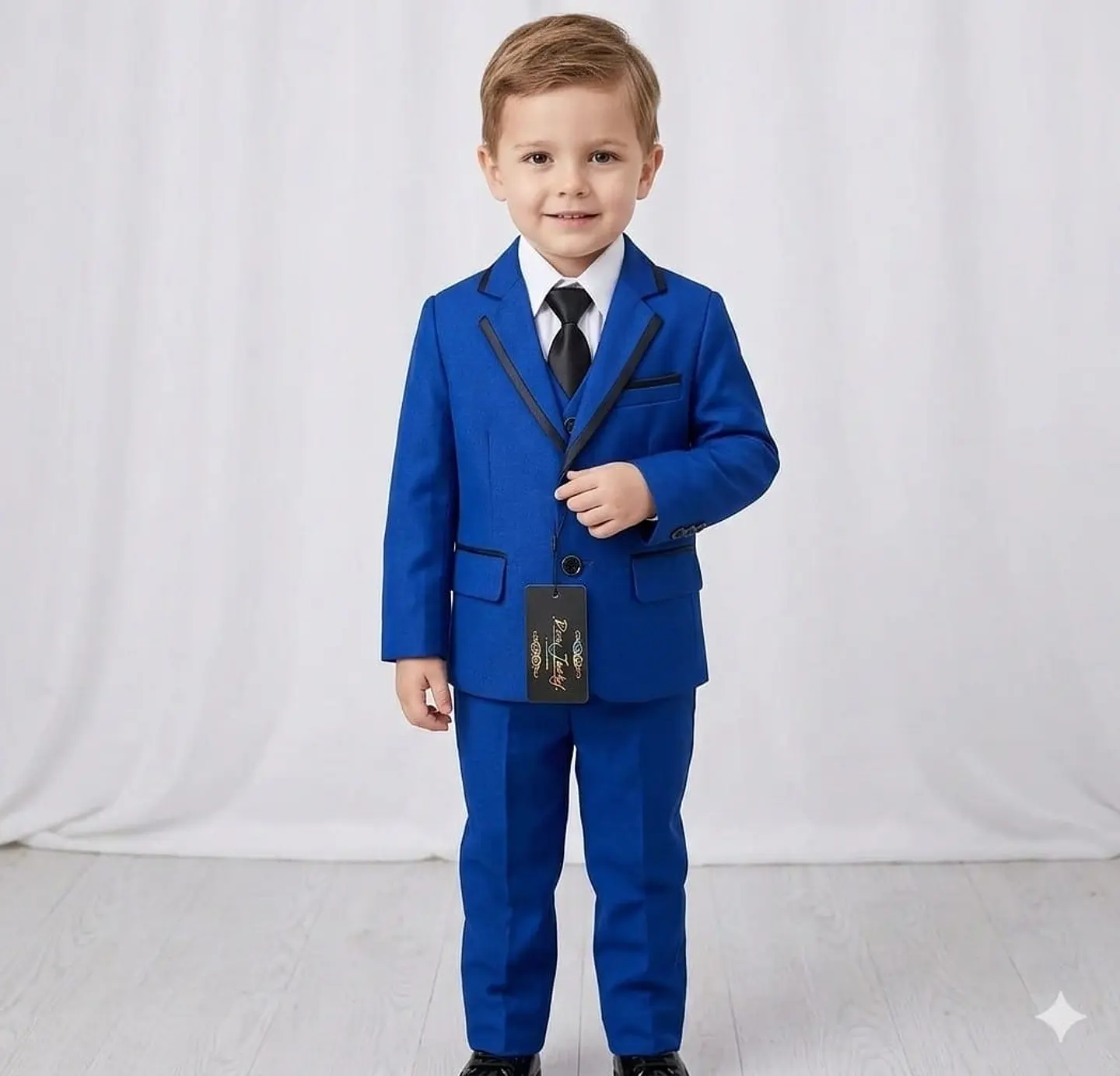 Traje Completo de 5 Piezas Azul Zafiro para Niño (Gala y Ceremonia) 1