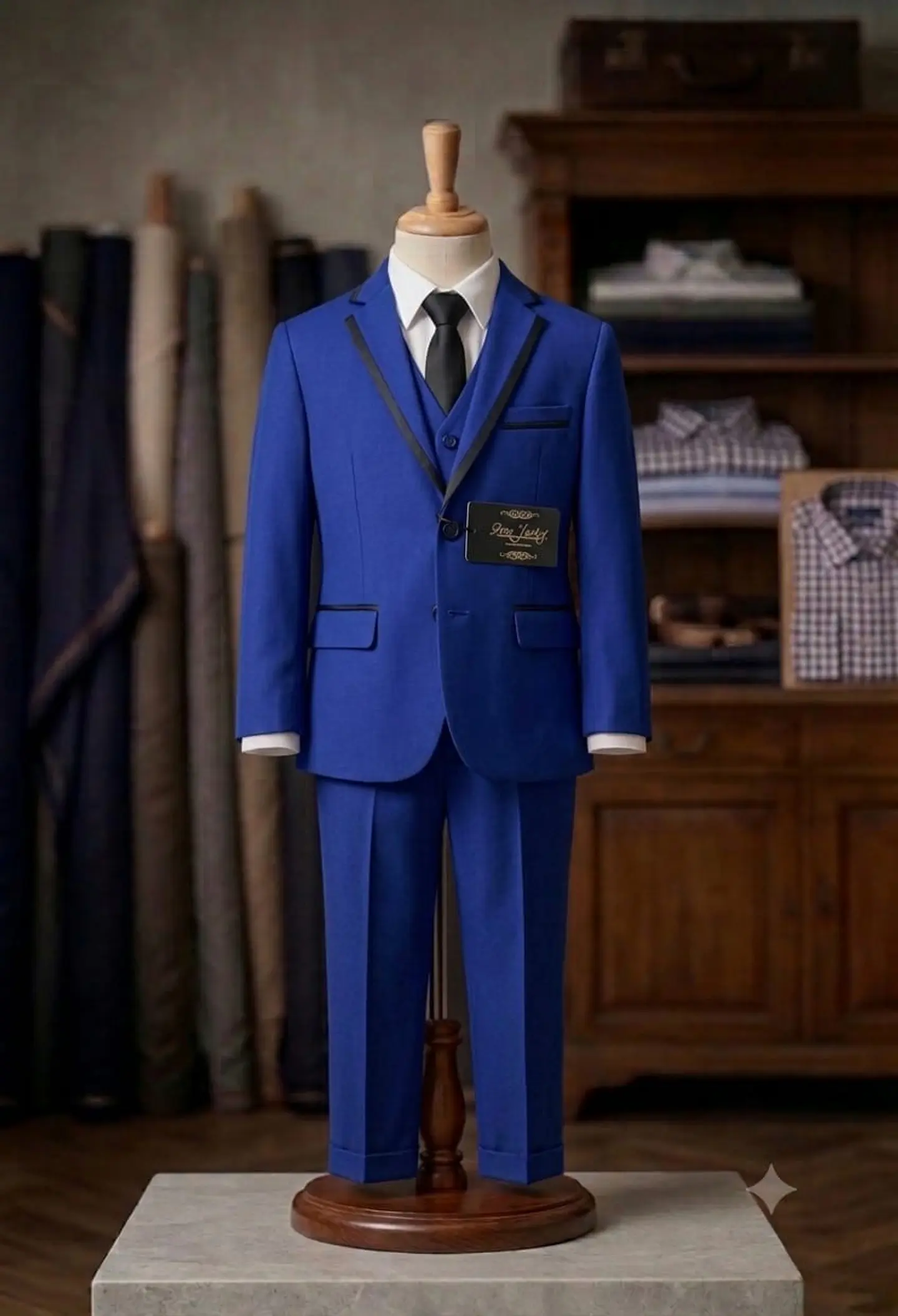 Traje Completo de 5 Piezas Azul Zafiro para Niño (Gala y Ceremonia) 2