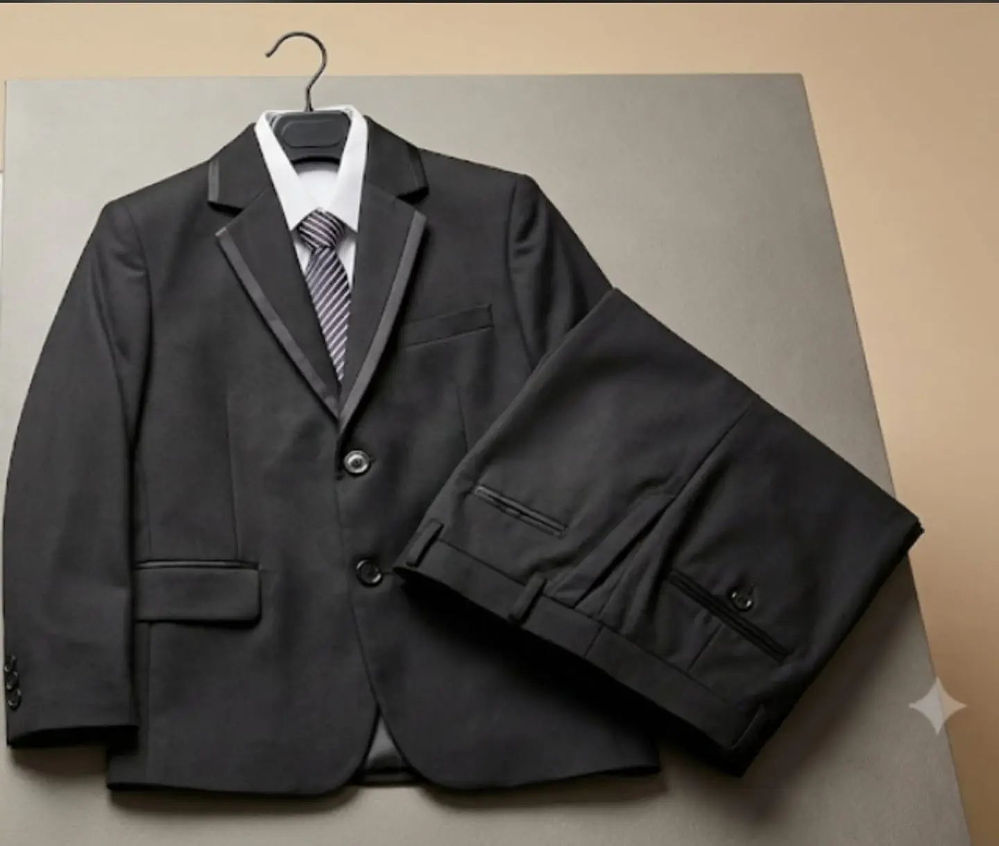Traje Completo de 5 Piezas Negro con Solapa Satinada para Niño (Gala y Ceremonia) 2
