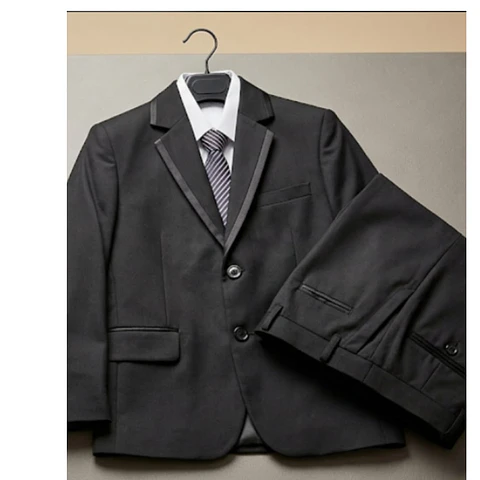 Traje Completo de 5 Piezas Negro con Solapa Satinada para Niño (Gala y Ceremonia)