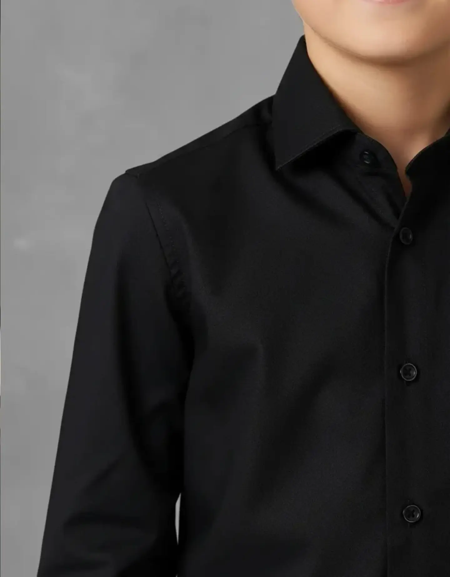 Camisa Formal de Niño negra Manga Larga (Tallas 6 a 16) 4