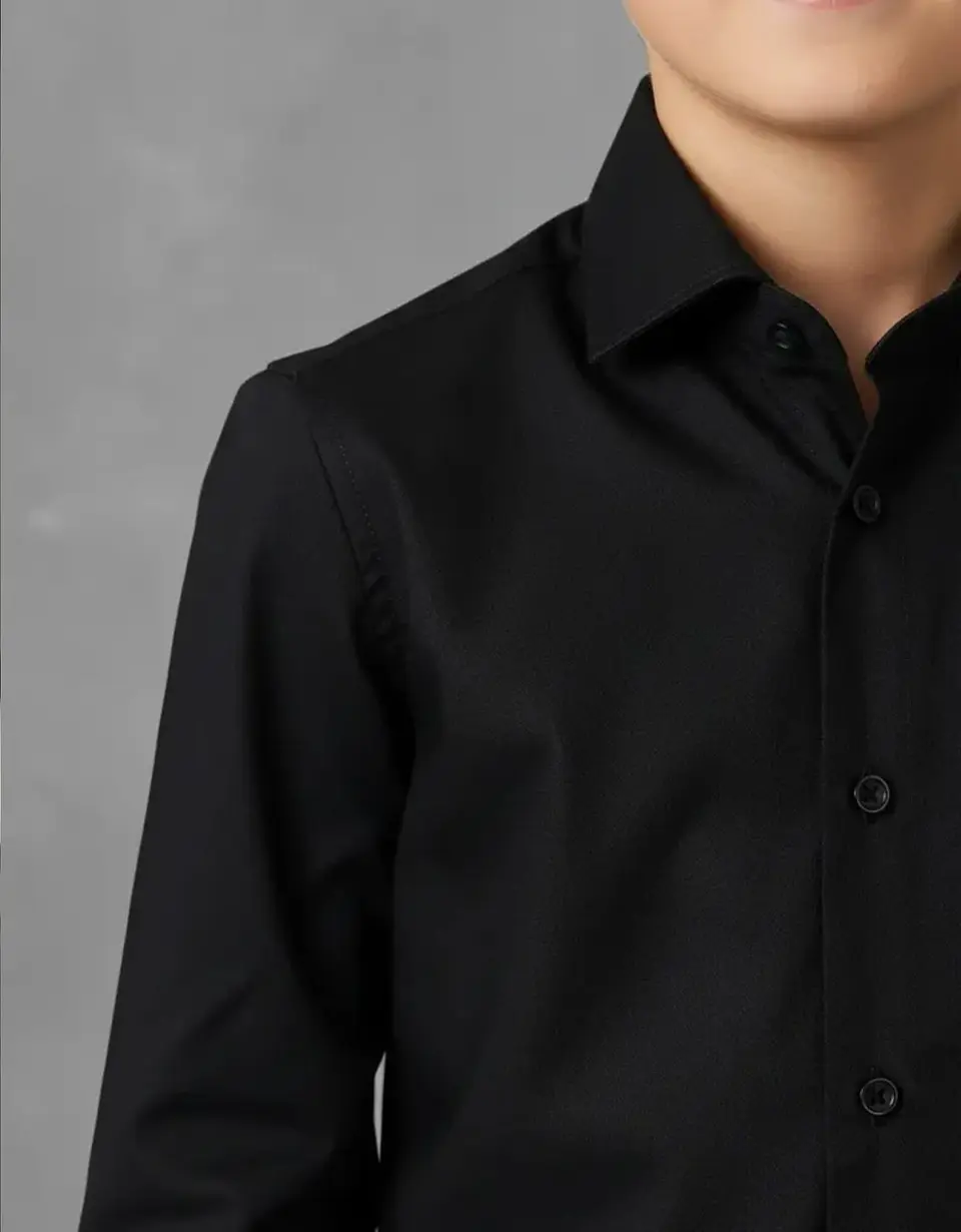 Camisa Formal de Niño negra Manga Larga (Tallas 6 a 16) 4
