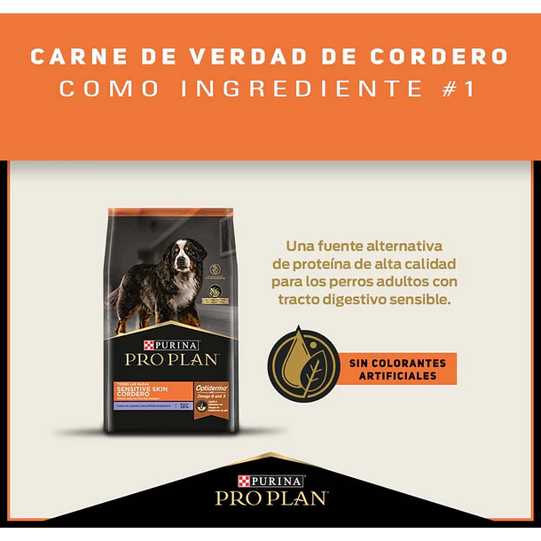 Pro Plan Sensitive Skin Cordero 12 KG 4