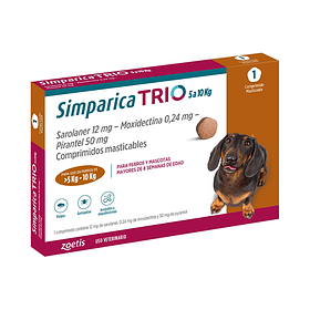  Simparica Trio 5 a 10 Kg 3 Comprimidos Masticables