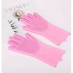 Guantes de Silicona para limpieza de Mascotas - Rosa