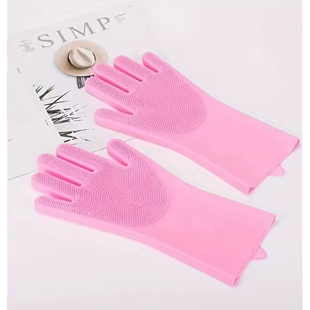 Guantes de Silicona para limpieza de Mascotas - Rosa 1