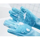Guantes de Silicona para limpieza de Mascotas - Azul 1