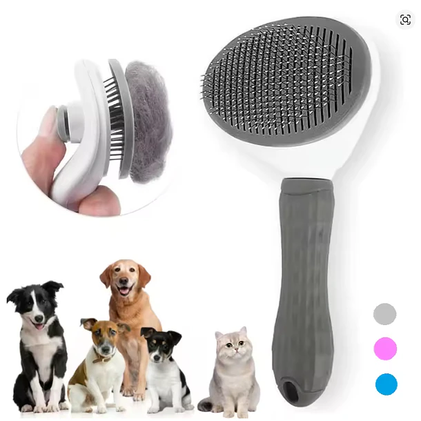Peine Autolimpieza para Mascotas - Gris  1