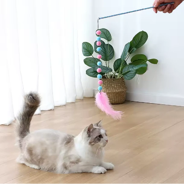 Varitas con pompón para Gatos 30CM 4