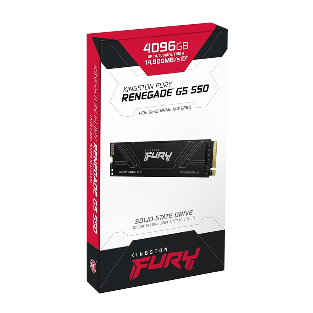 Kingston SSD Renegade G5 PCIe 5.0 NVMe M.2 de 4TB (4096GB) | 14800/14000 MB/s 3