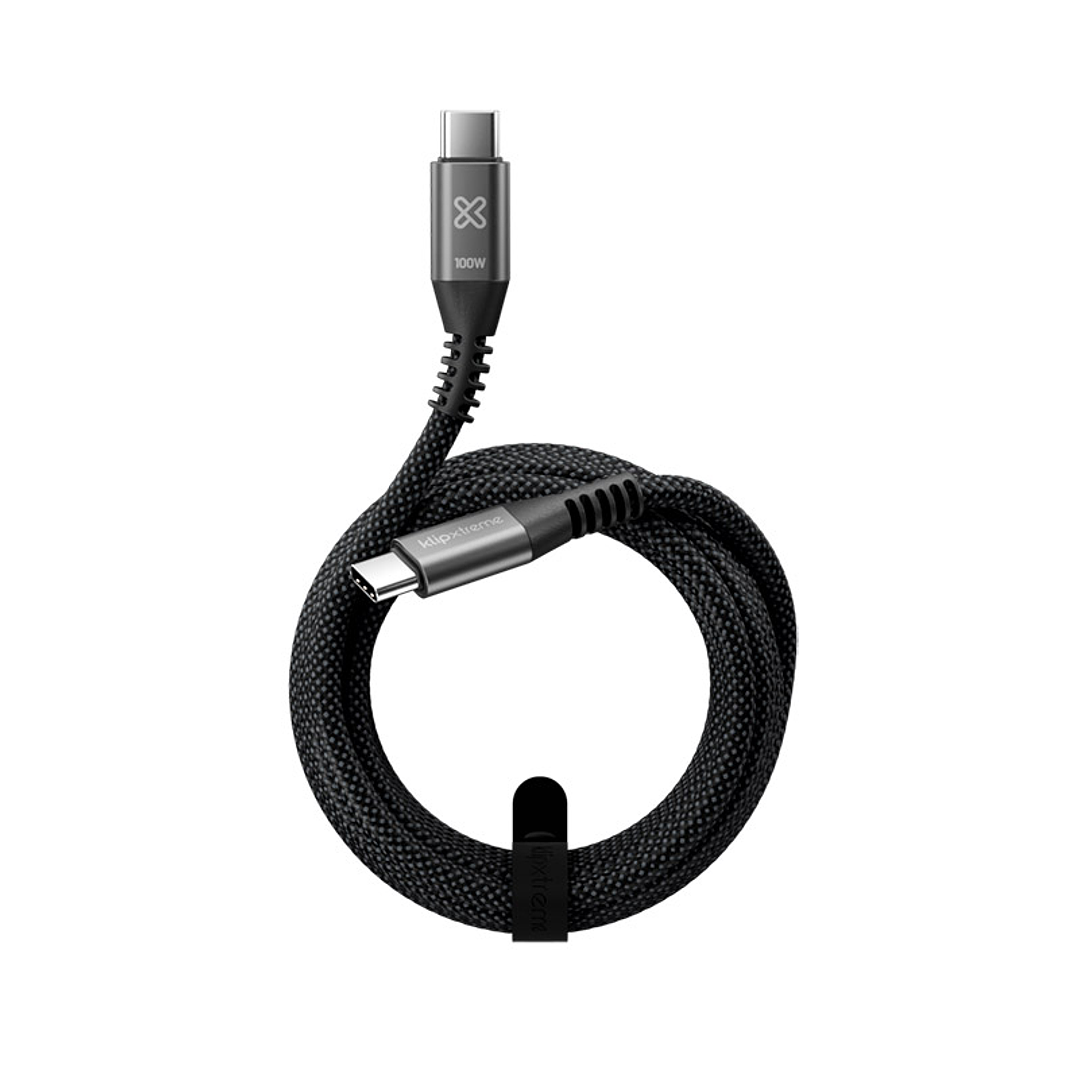 Klip Xtreme Cable Trenzado USB-C a USB-C PowerGo 550 de 100W y 3 Metros 1