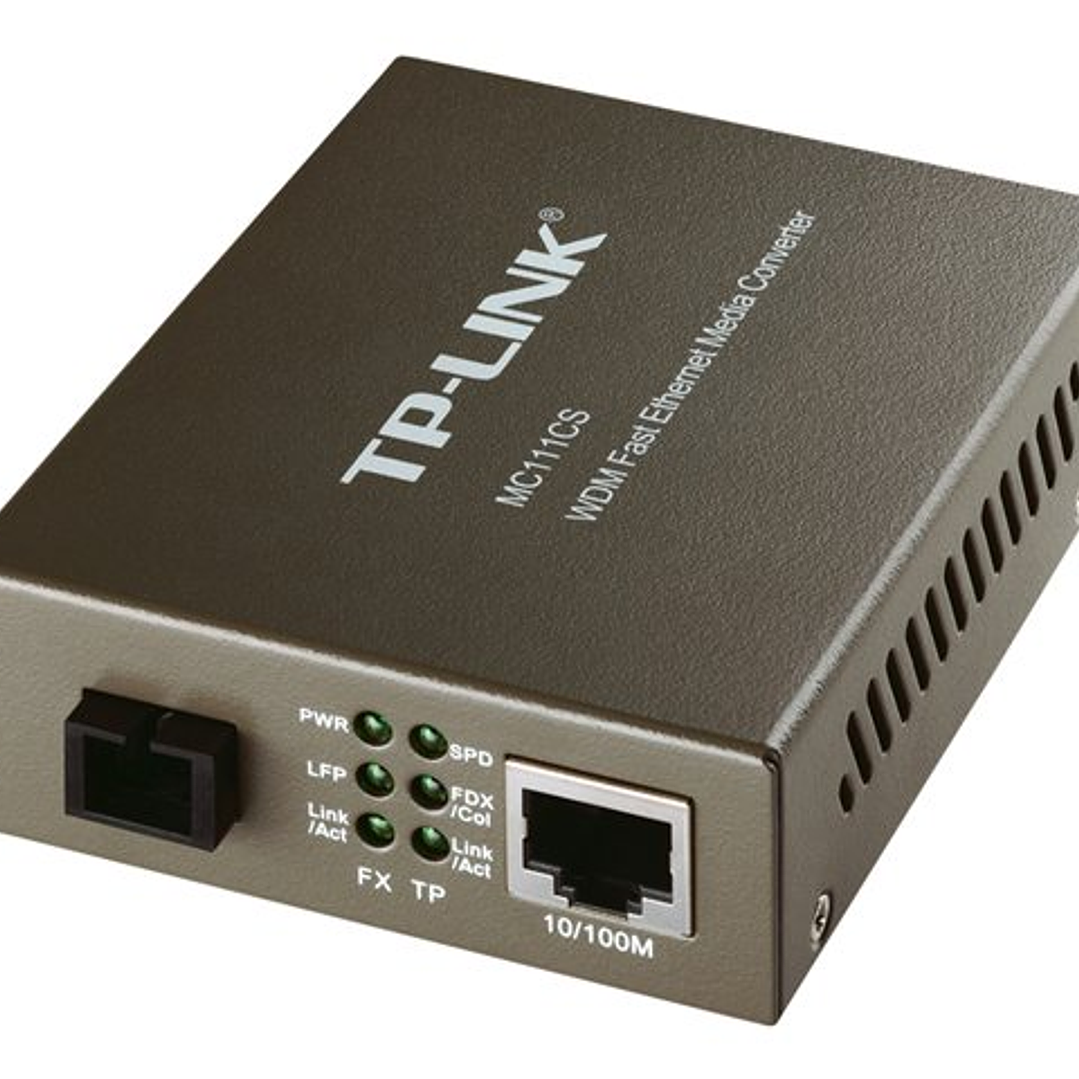 Convertidor de Medios TP-Link MC111CS 10/100 Mbps RJ45 a Fibra SC Monomodo 1
